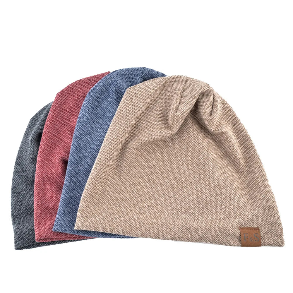 Warm Ribbed Knit Beanie – Unisex Solid Color