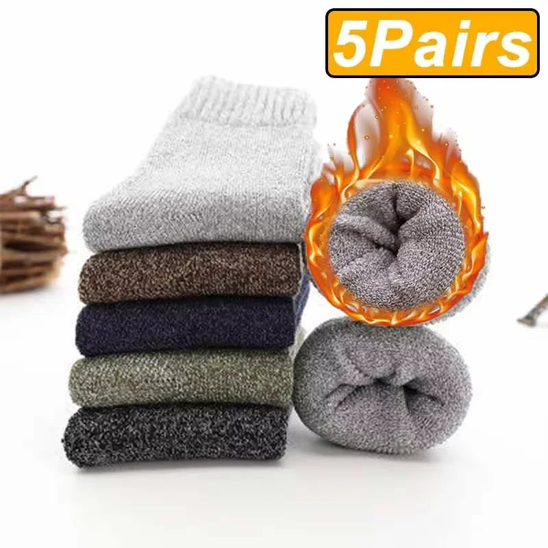 Men’s Thick Wool-Blend Winter Socks – Vintage Boot Socks (Double-Layer)