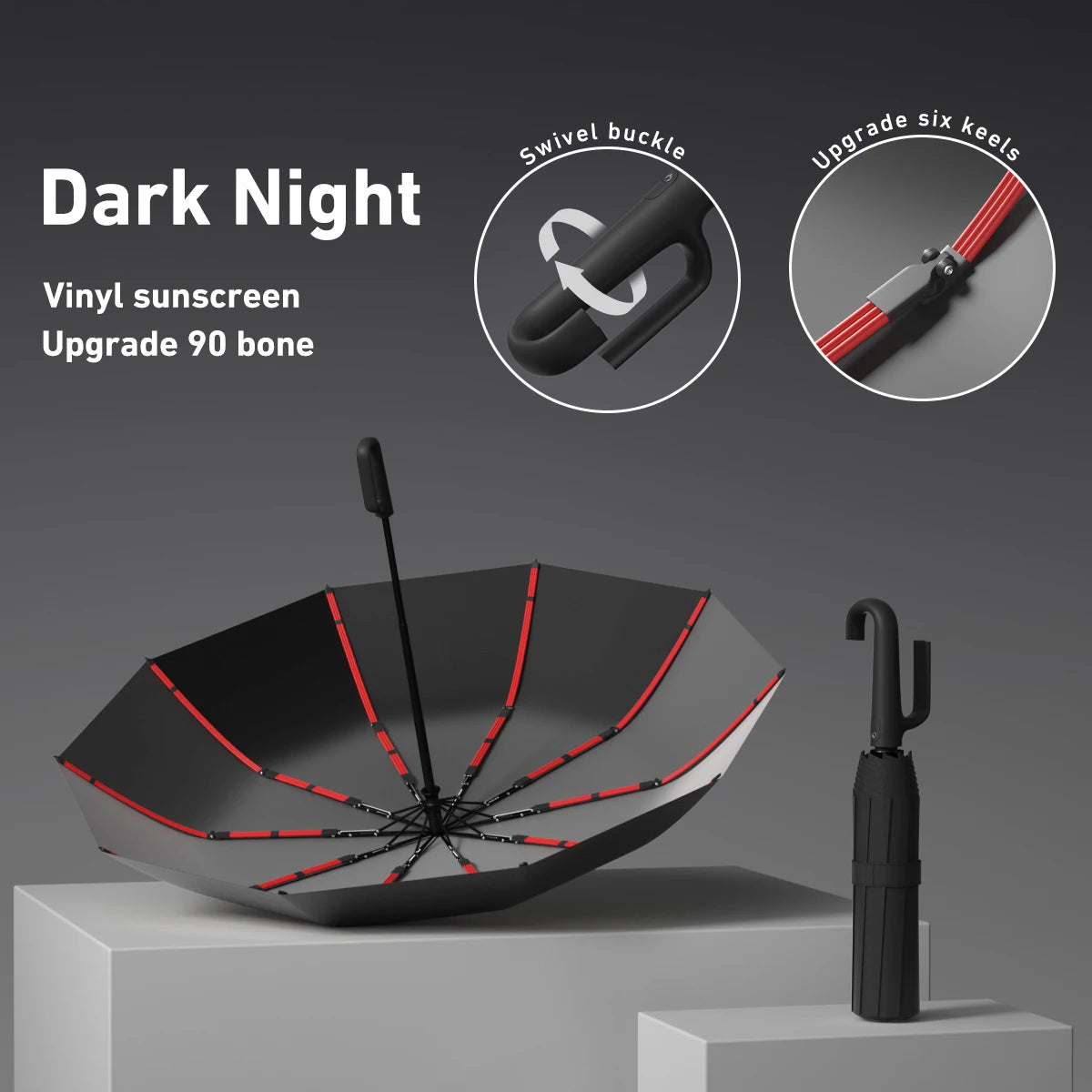 Compact Windproof Automatic Folding Umbrella – Double-Layer, One-Hand Open/Close