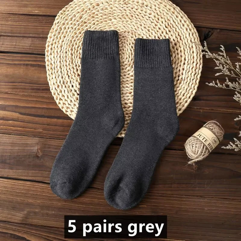 Men’s Thick Wool-Blend Winter Socks – Vintage Boot Socks (Double-Layer)