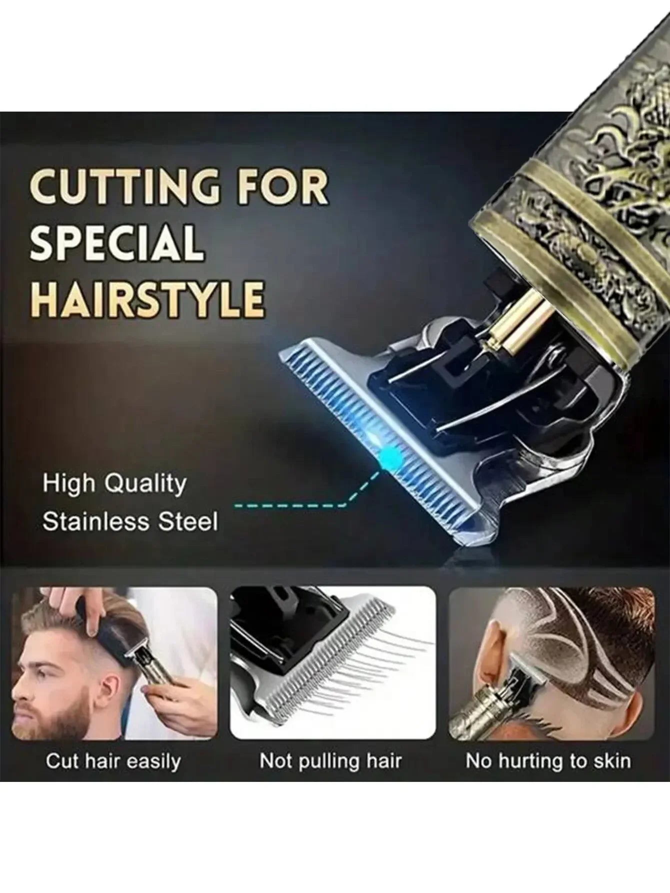 T9 LCD Electric Hair Clipper – Rechargeable Trimmer & Shaver for Men