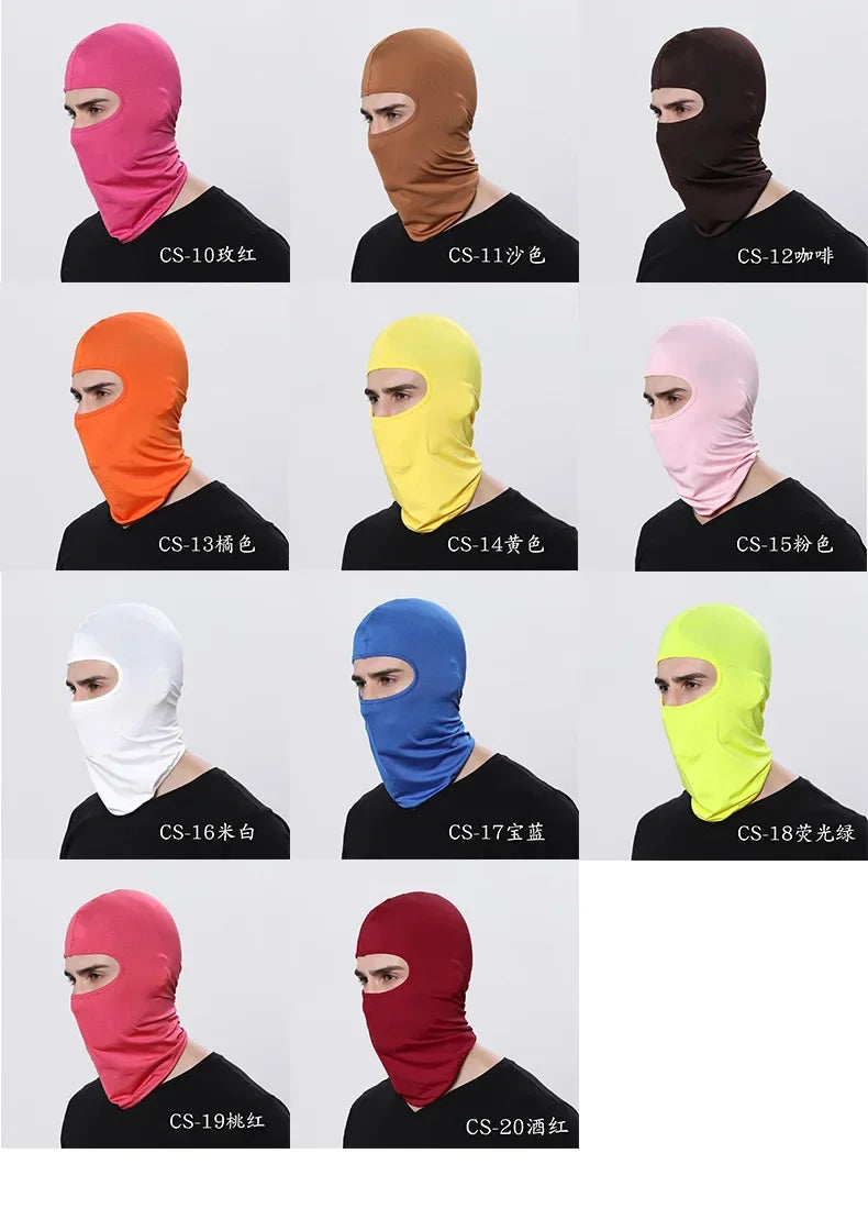 Cycling Balaclava Sports Men Cap Face Mask Military Army Ice Silk Motorcycle Bandana Summer Bicycle UV Protection Women Lycra