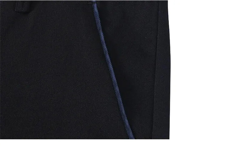 Men’s Elastic Straight Suit Pants — Business Casual Trousers