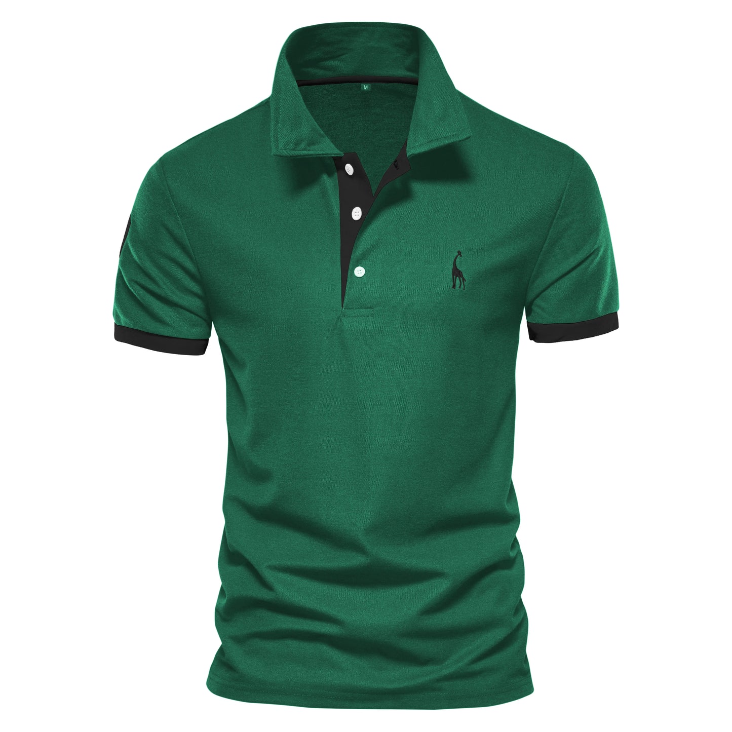 Men’s Embroidered Giraffe Polo Shirt — Summer Short Sleeve