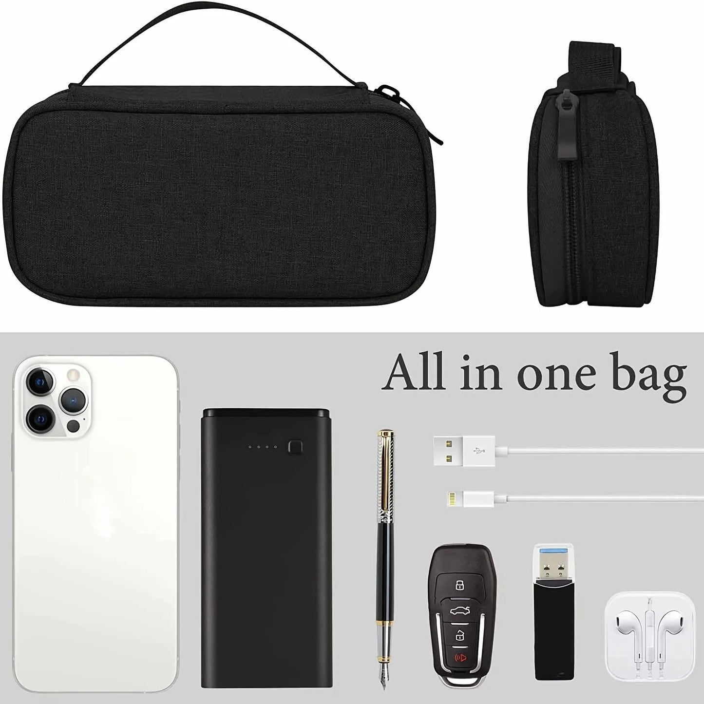 Portable Travel Cable & Digital Storage Organizer Bag