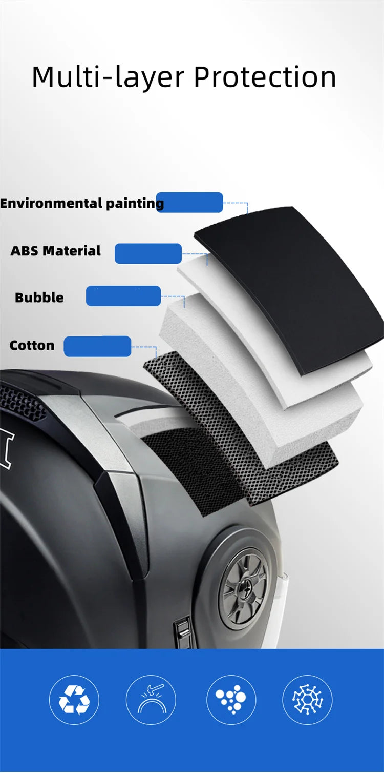 Modular Dual-Visor Motorcycle Helmet – Flip-Up Full Face (Unisex)