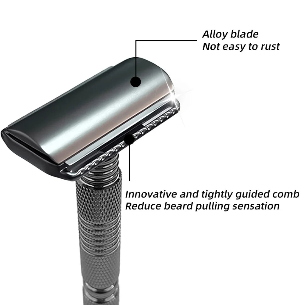 Classic Double-Edge Safety Razor — Anti-Slip Handle