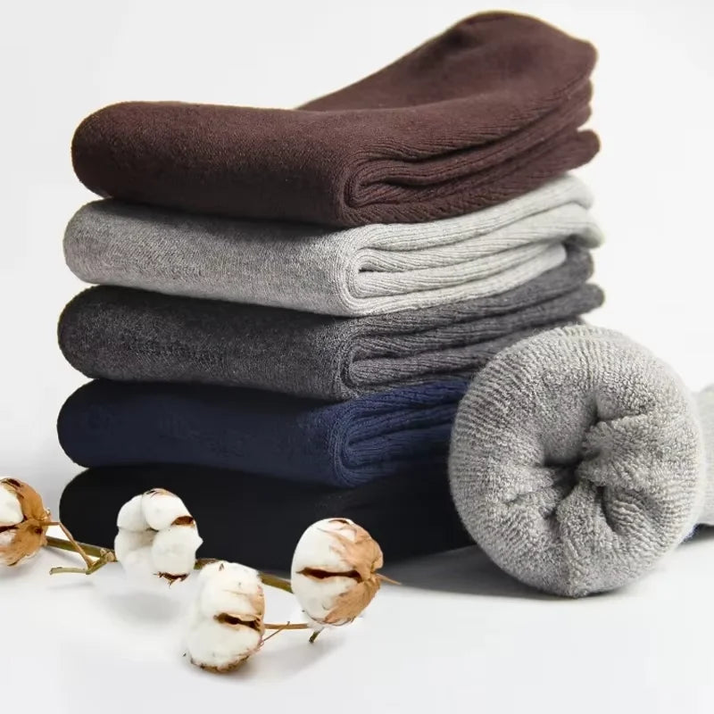Men’s Thick Wool-Blend Winter Socks – Vintage Boot Socks (Double-Layer)