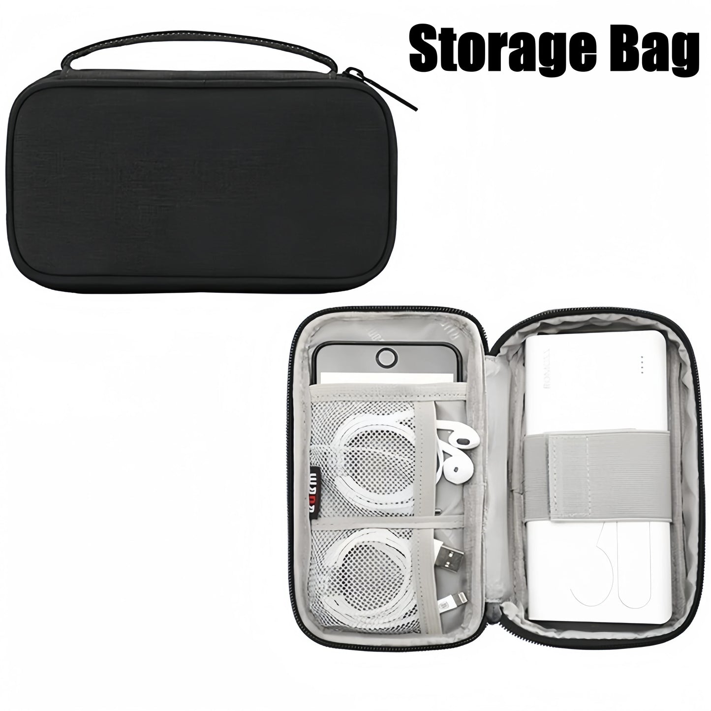 Portable Travel Cable & Digital Storage Organizer Bag