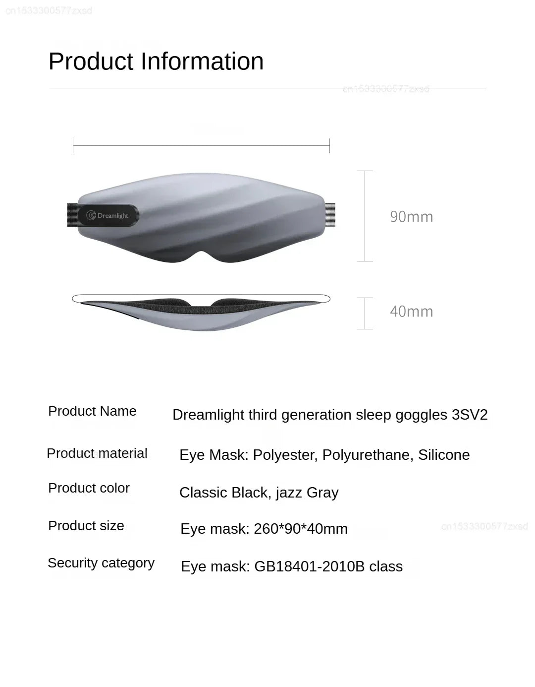 Dreamlight 3S 3D Contoured Sleep Mask – 100% Blackout