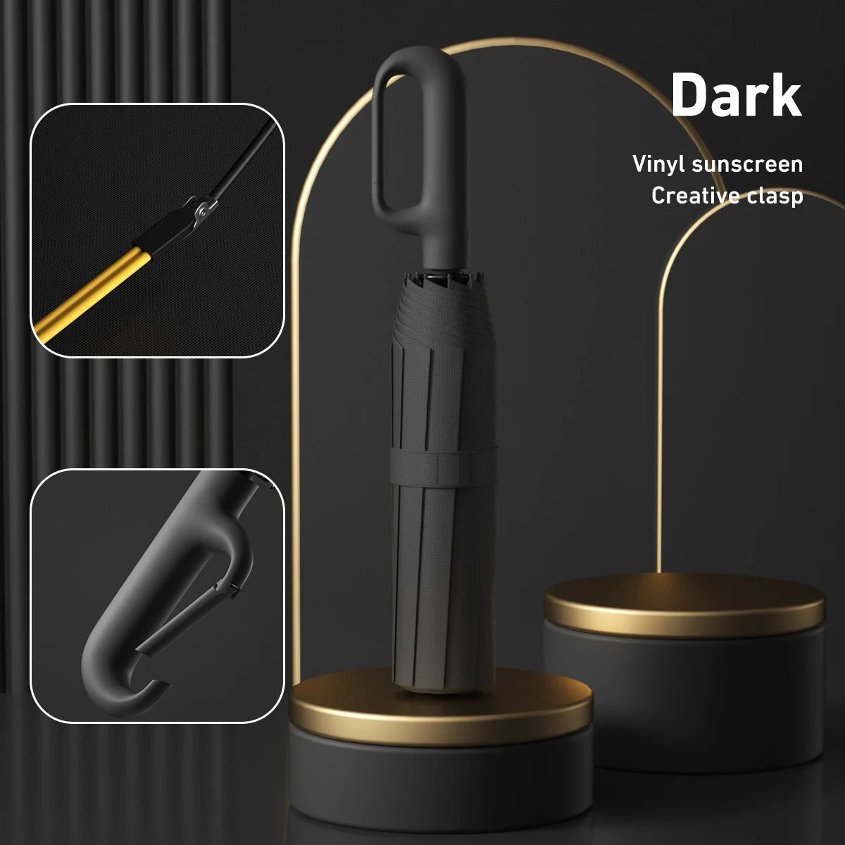 Compact Windproof Automatic Folding Umbrella – Double-Layer, One-Hand Open/Close