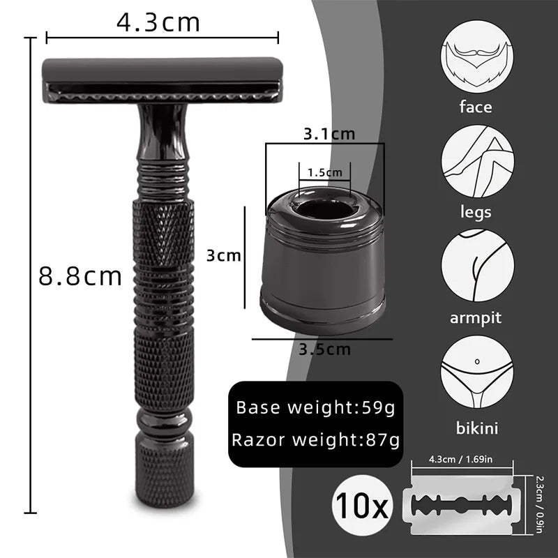 Classic Double-Edge Safety Razor — Anti-Slip Handle