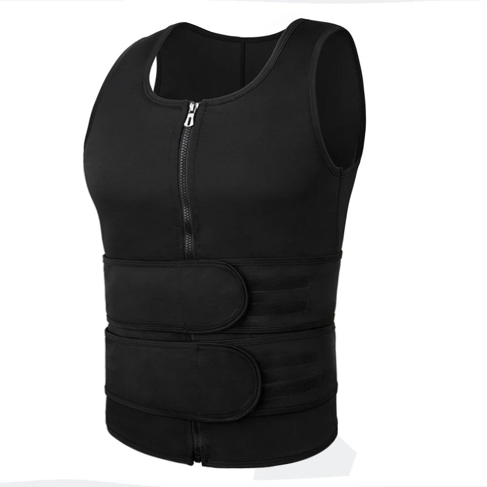 Men’s Sauna Vest Waist Trainer – Double-Belt Compression Shapewear