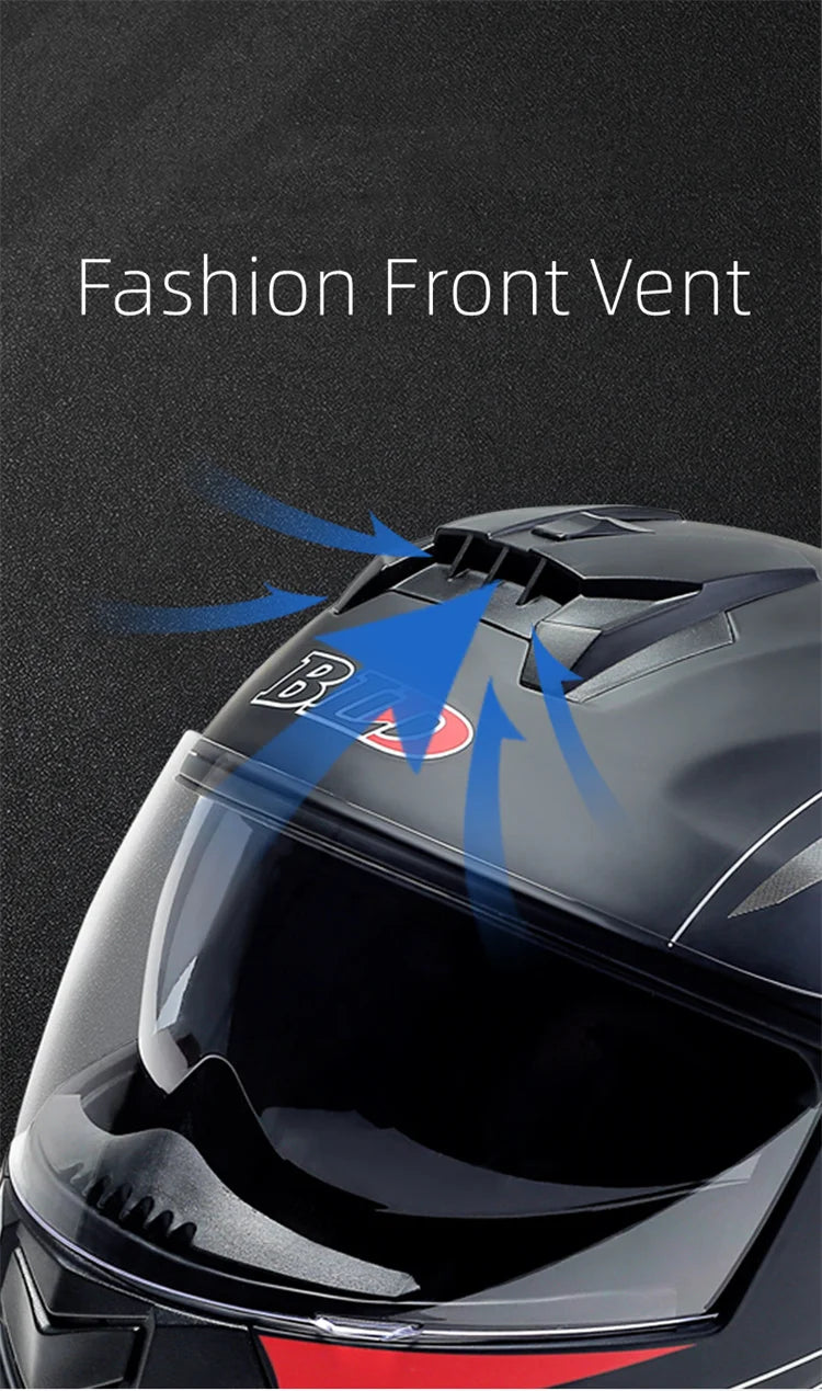 Modular Dual-Visor Motorcycle Helmet – Flip-Up Full Face (Unisex)