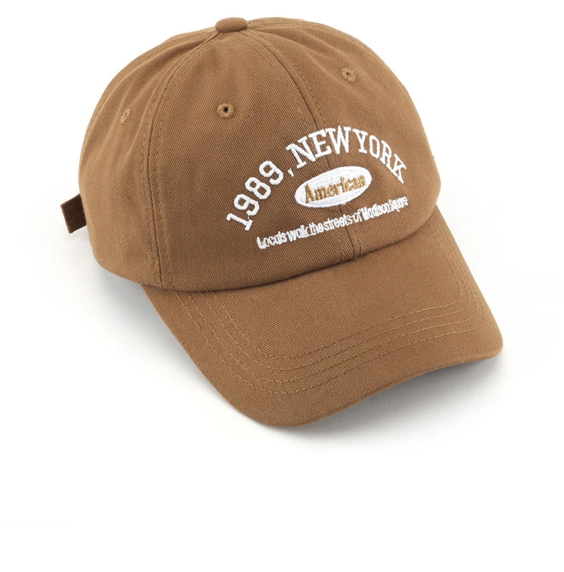 Men Cotton Baseball Cap – Adjustable Embroidered “New York 1989”