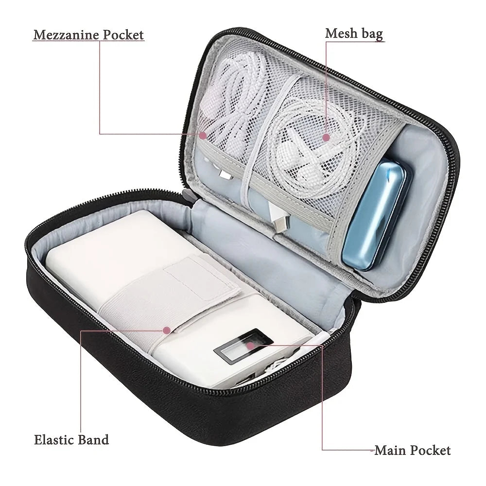 Portable Travel Cable & Digital Storage Organizer Bag