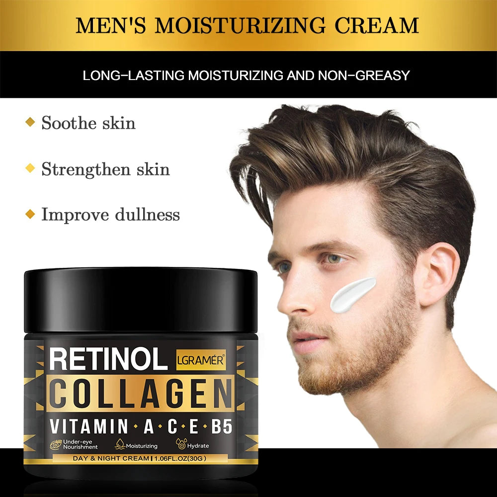 Men's Retinol & Collagen Face Cream – Anti-Wrinkle, Firming & Hydrating Skincare