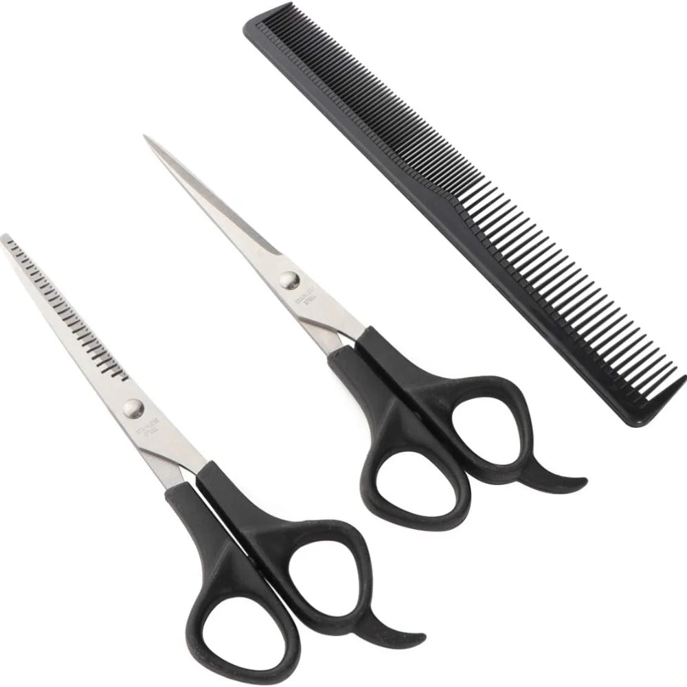 Hairdressing Scissors Kit 3 Pcs – Professional Hair Cutting & Thinning Tools for Men