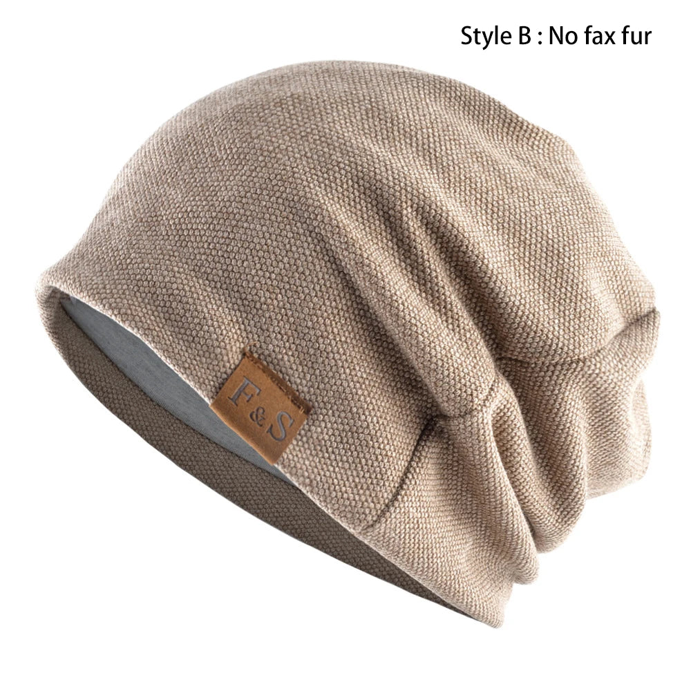 Warm Ribbed Knit Beanie – Unisex Solid Color