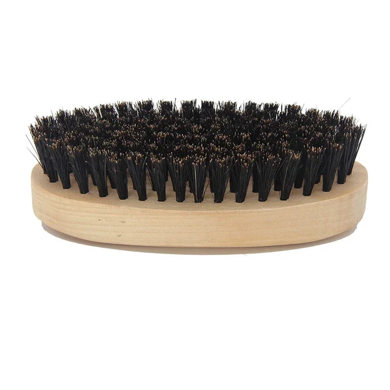 Wooden Hair & Beard Brush for Men — Natural Boar Bristle