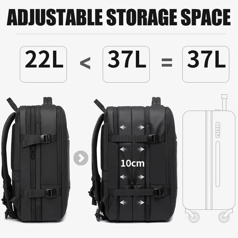 BANGE Expandable Men’s Laptop Backpack — Waterproof 17.3"