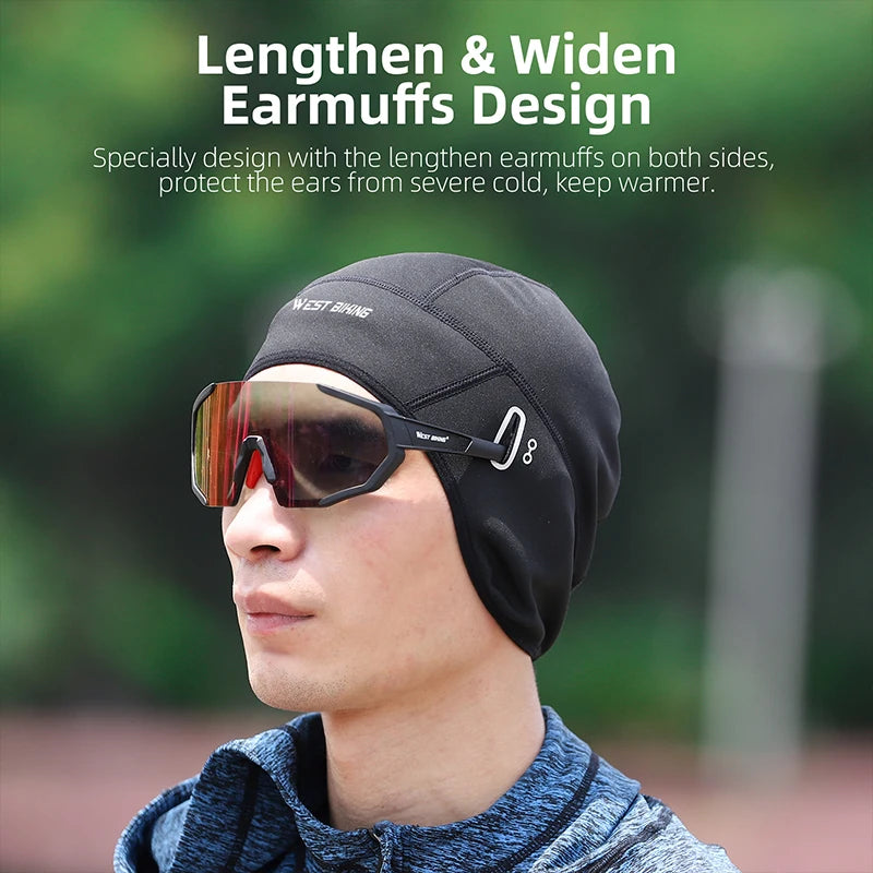 WEST BIKING Thermal Fleece Skull Cap – Wind-Resistant Helmet Liner