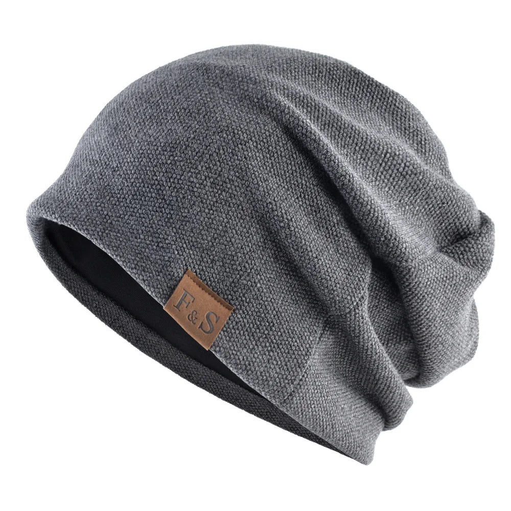 Warm Ribbed Knit Beanie – Unisex Solid Color