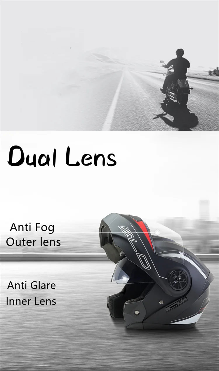 Modular Dual-Visor Motorcycle Helmet – Flip-Up Full Face (Unisex)