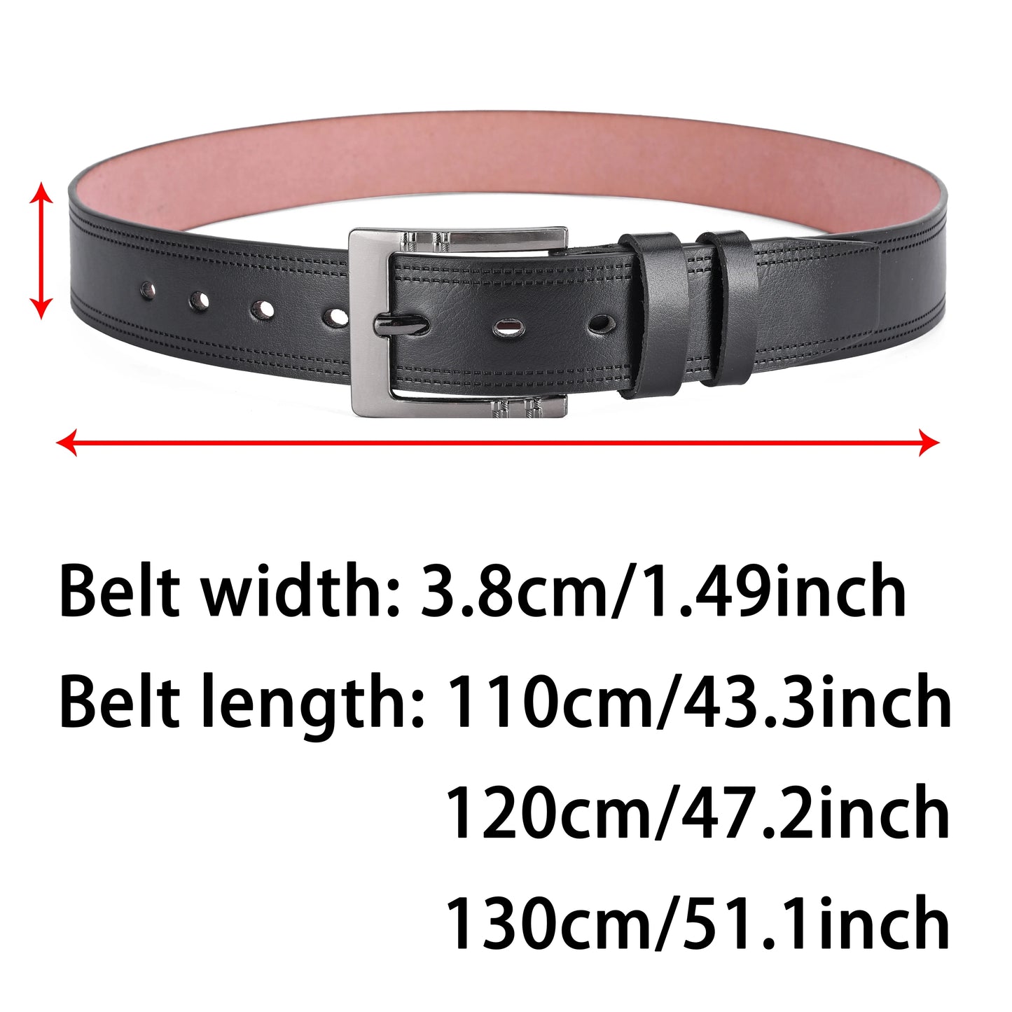 Men’s Genuine Leather Belt — Classic Buckle, Casual & Business