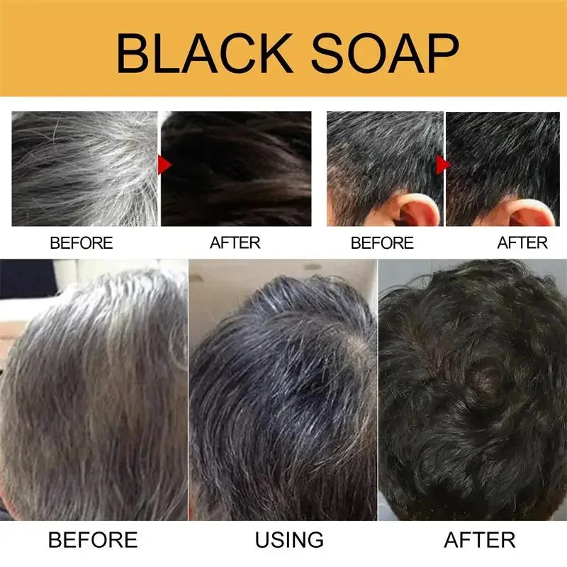 Gray-to-Black Hair Treatment Serum & Shampoo Bar