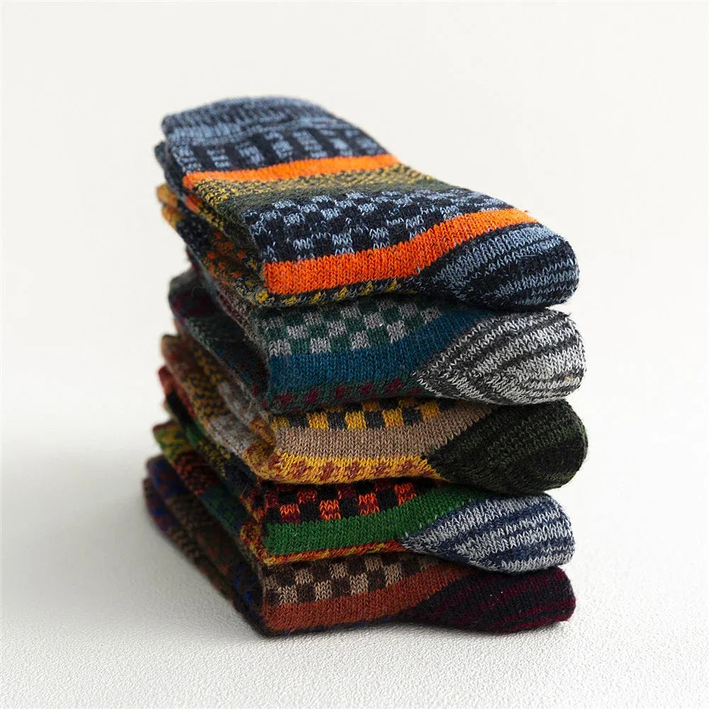 Men’s Thick Wool-Blend Winter Socks – Vintage Boot Socks (Double-Layer)