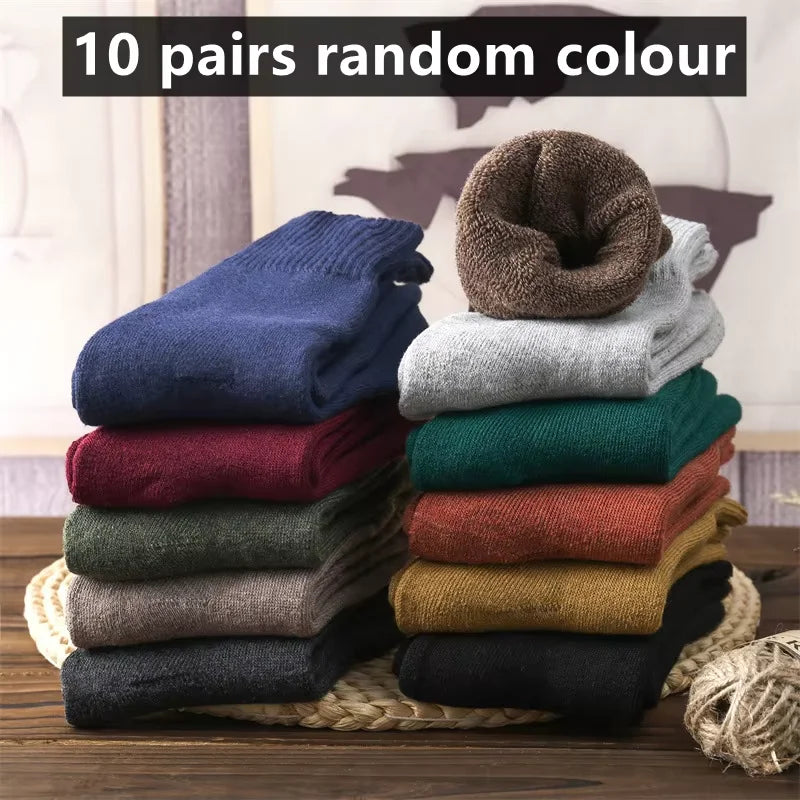 Men’s Thick Wool-Blend Winter Socks – Vintage Boot Socks (Double-Layer)