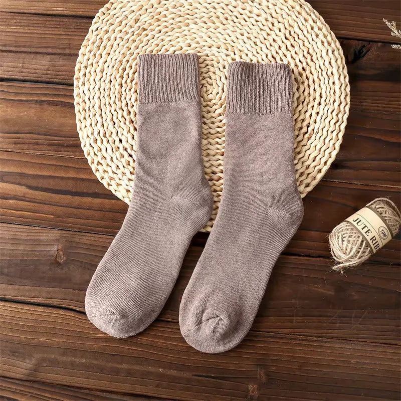 Men’s Thick Wool-Blend Winter Socks – Vintage Boot Socks (Double-Layer)