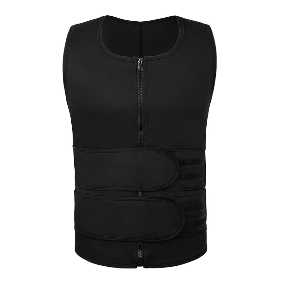 Men’s Sauna Vest Waist Trainer – Double-Belt Compression Shapewear