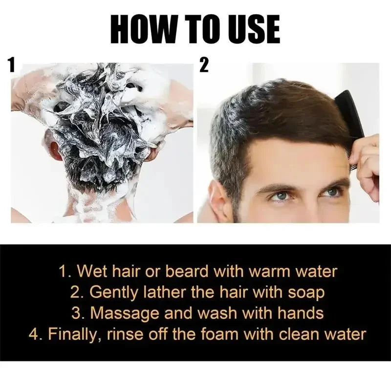 Gray-to-Black Hair Treatment Serum & Shampoo Bar