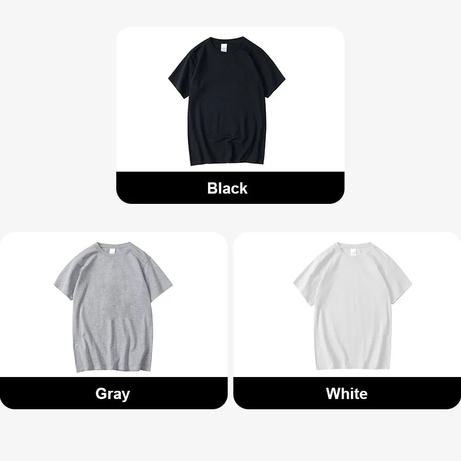 Combed Cotton Crewneck T-Shirt – Solid Color, Short Sleeve