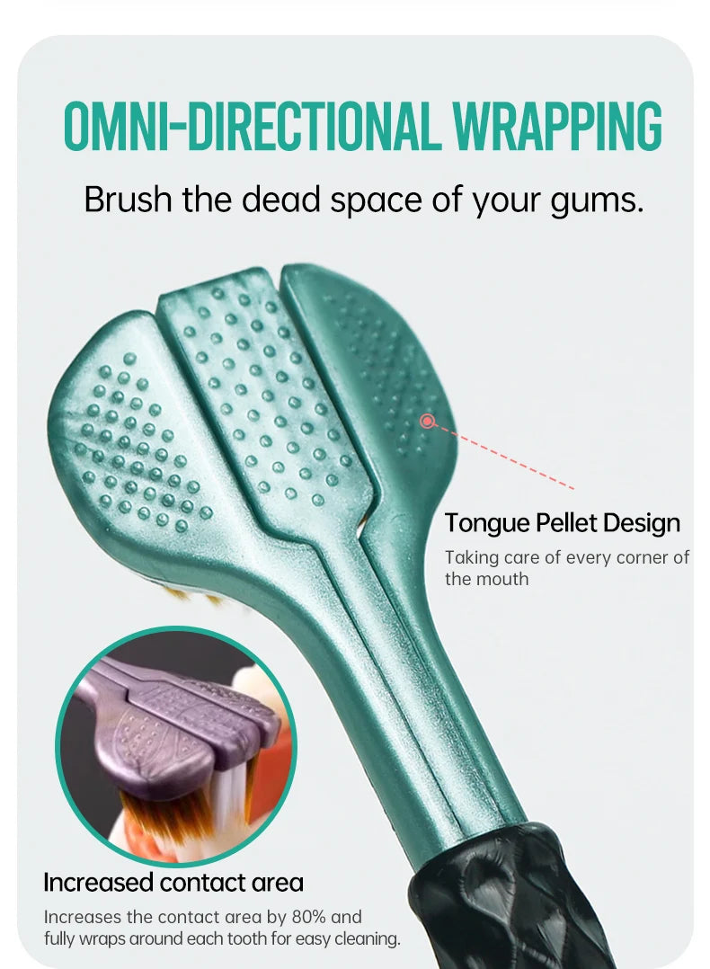 x3D Manual Toothbrush (U-Shape) – Ultra-Soft Silicone Full-Mouth Brush