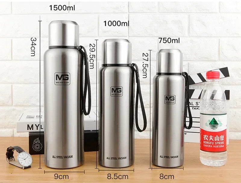 Portable Stainless Steel Thermos Bottle — Large Capacity Vacuum Flask