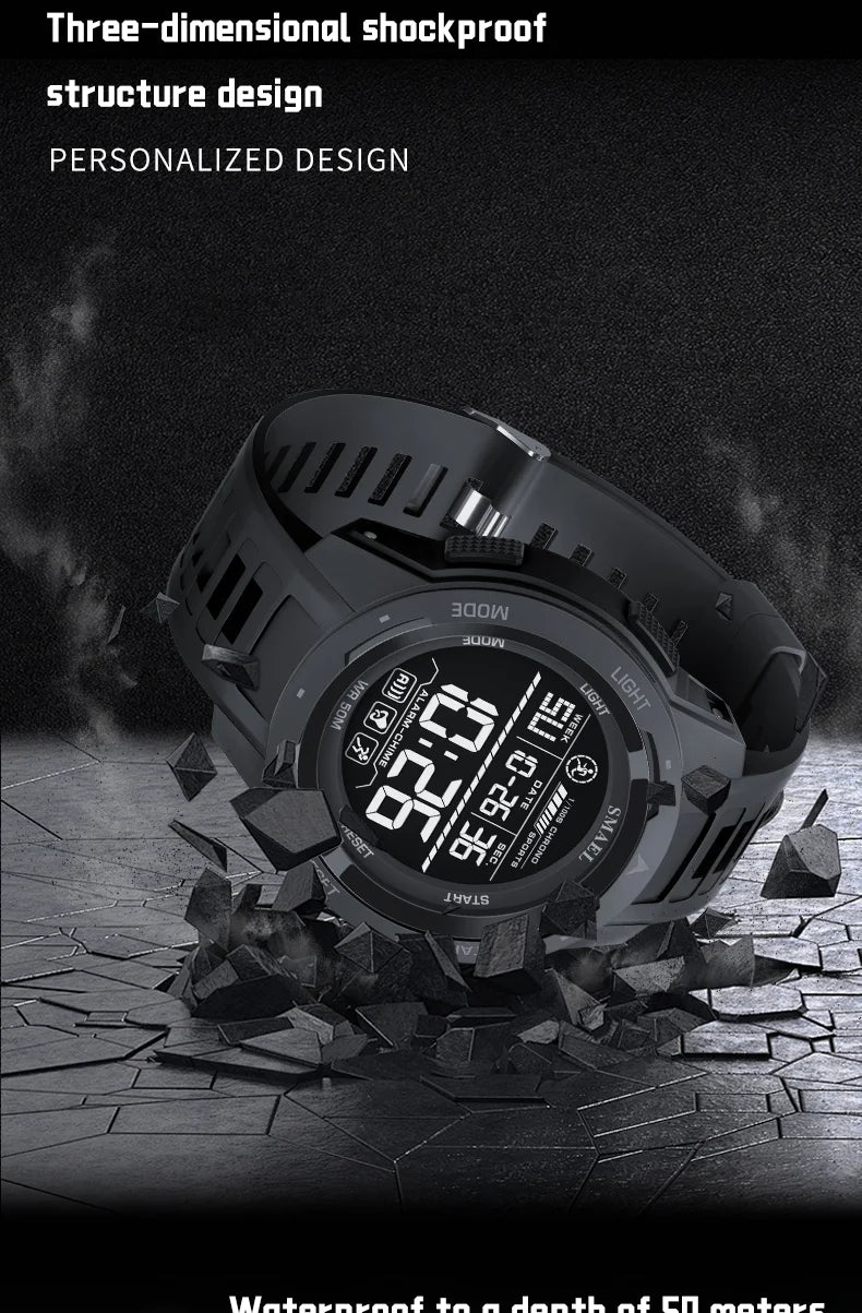 SMAEL 8105 Digital Sports Watch — Waterproof 50 m