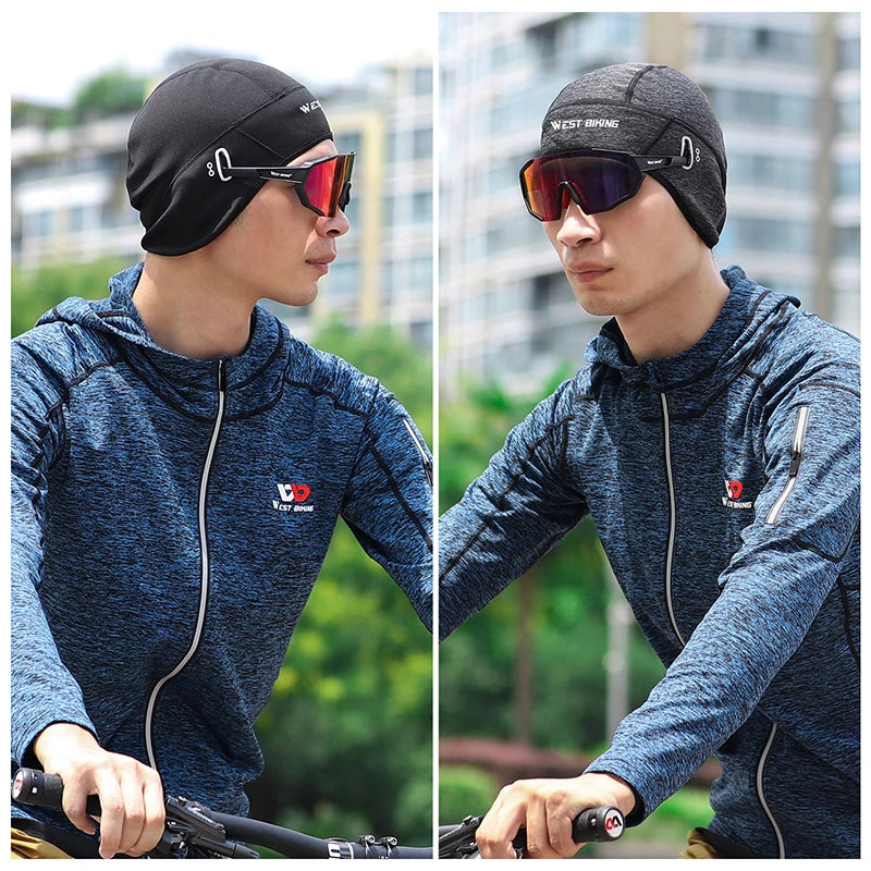 WEST BIKING Thermal Fleece Skull Cap – Wind-Resistant Helmet Liner