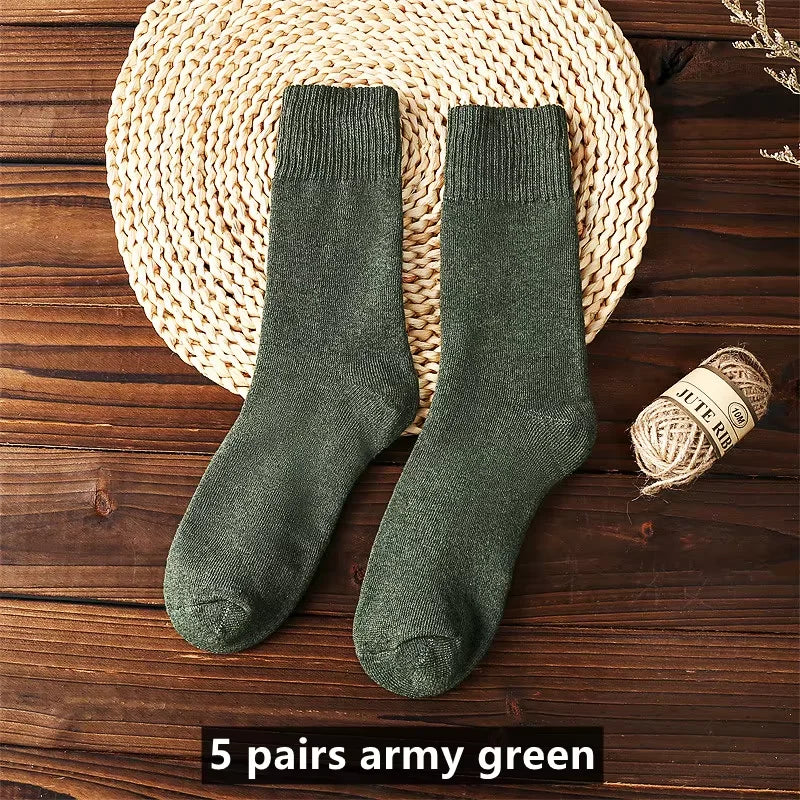 Men’s Thick Wool-Blend Winter Socks – Vintage Boot Socks (Double-Layer)