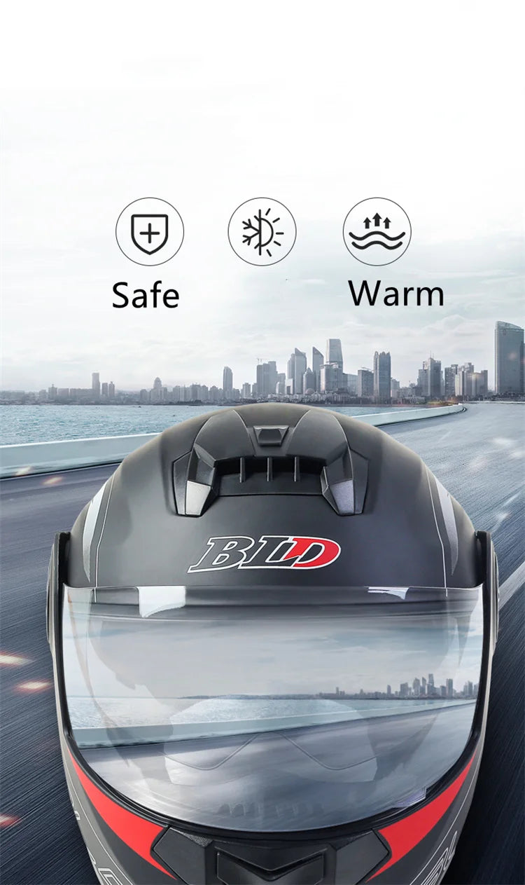 Modular Dual-Visor Motorcycle Helmet – Flip-Up Full Face (Unisex)