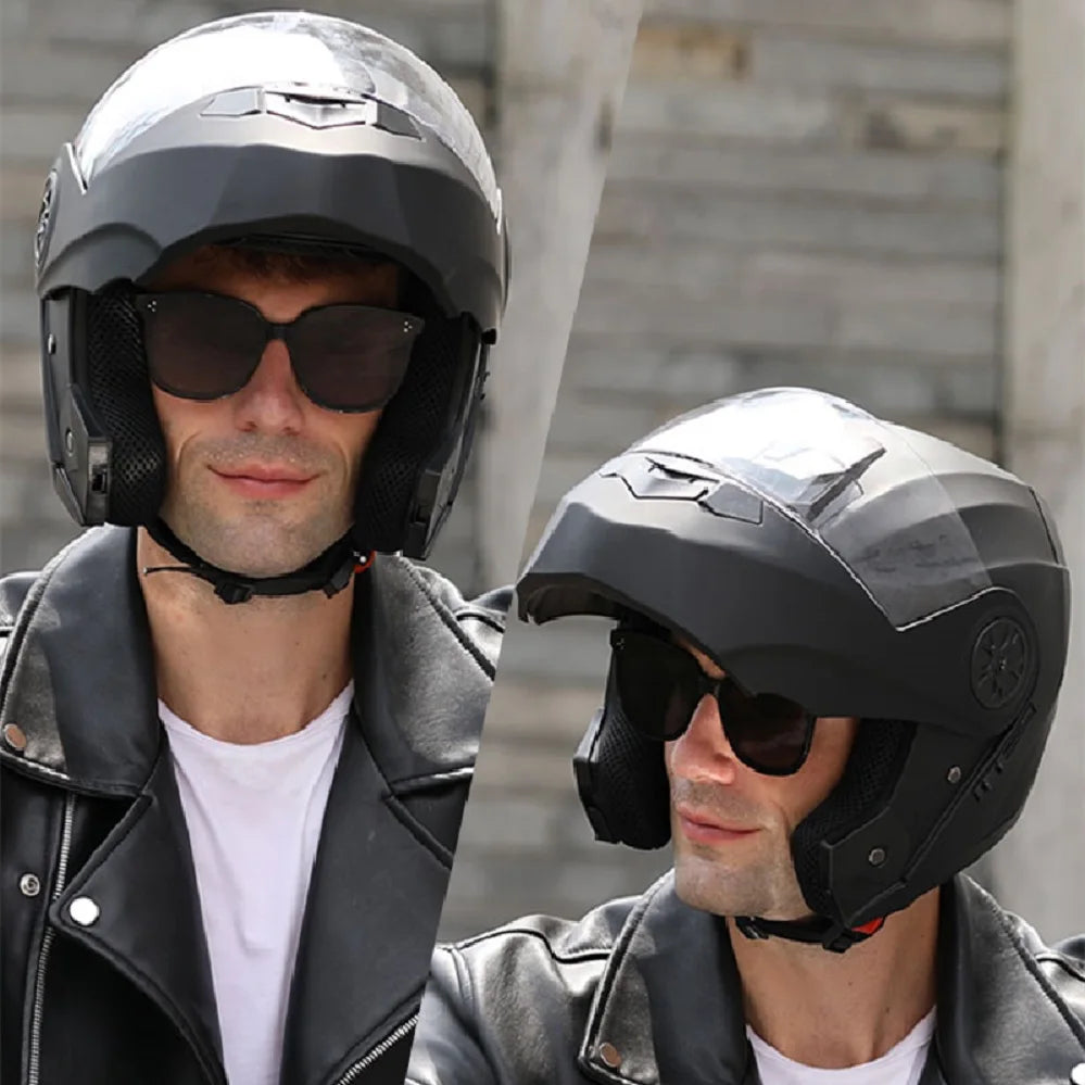 Modular Dual-Visor Motorcycle Helmet – Flip-Up Full Face (Unisex)