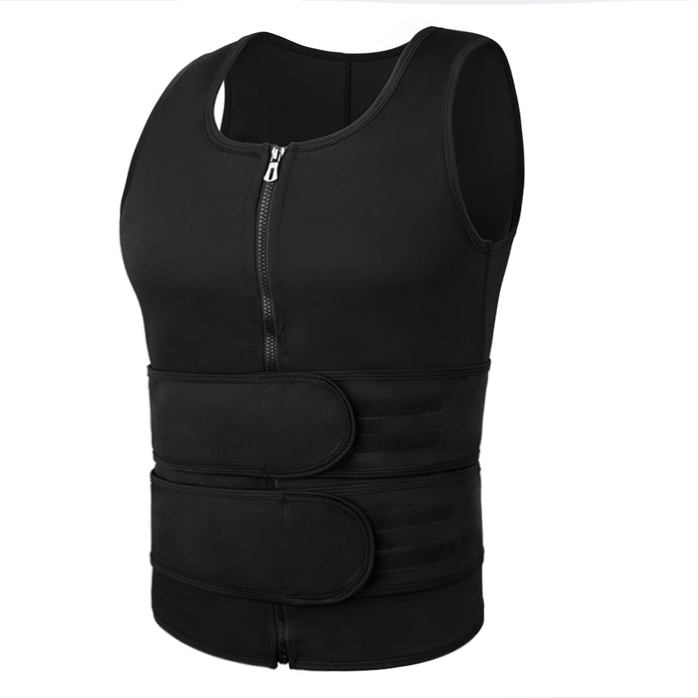 Men’s Sauna Vest Waist Trainer – Double-Belt Compression Shapewear