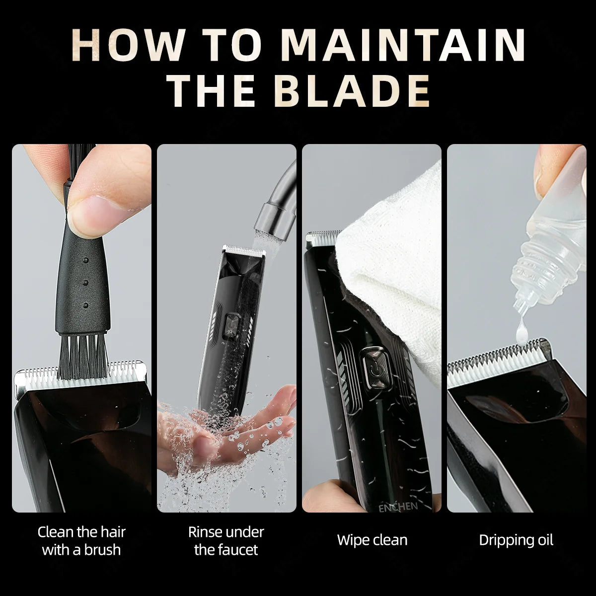 ENCHEN Spark 3 Hair Clippers & Beard Trimmer – Mini Adjustable, USB Rechargeable