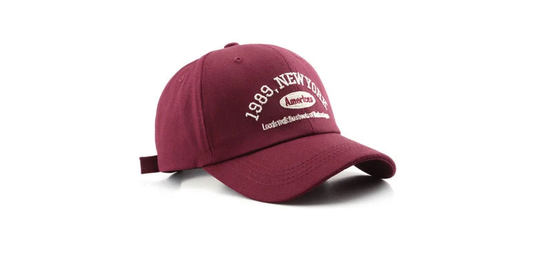 Men Cotton Baseball Cap – Adjustable Embroidered “New York 1989”