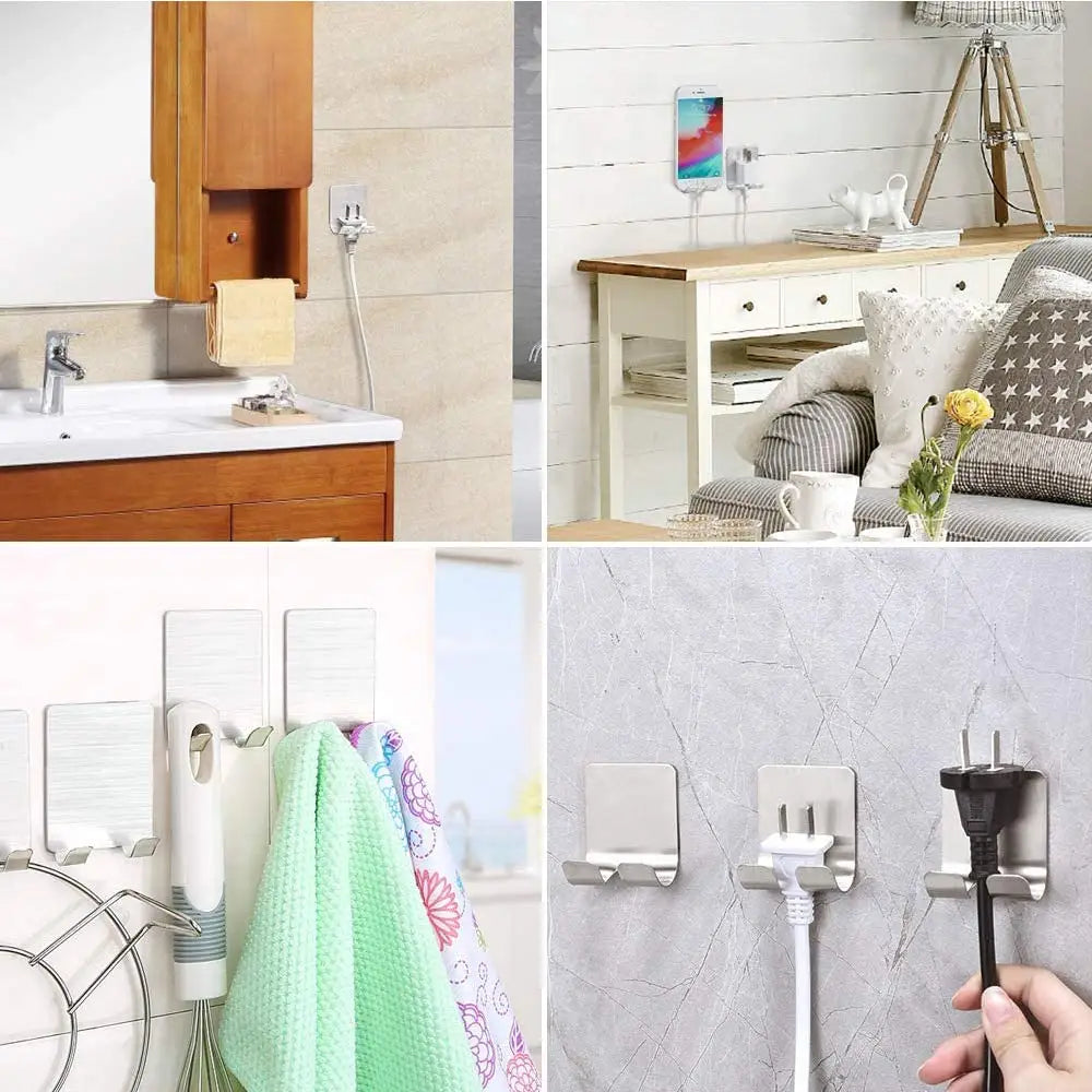 2pcs Stainless Steel Razor Holder – Wall Shaver Stand & Bathroom Organizer