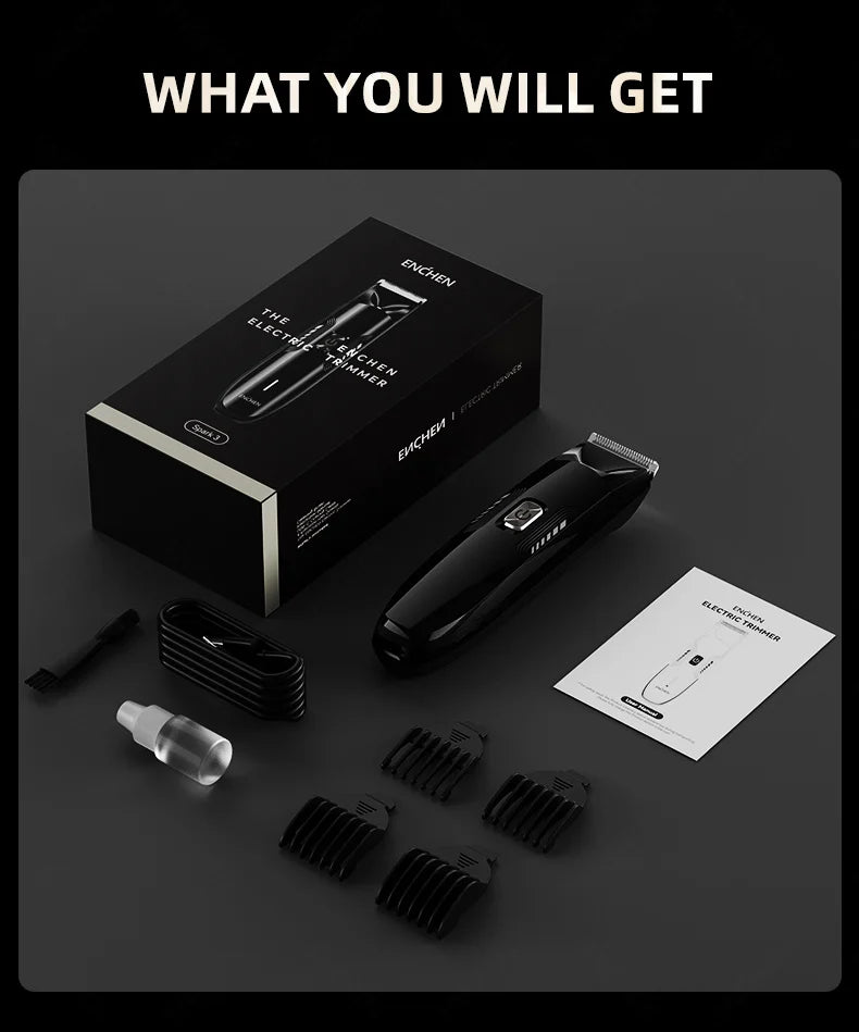 ENCHEN Spark 3 Hair Clippers & Beard Trimmer – Mini Adjustable, USB Rechargeable