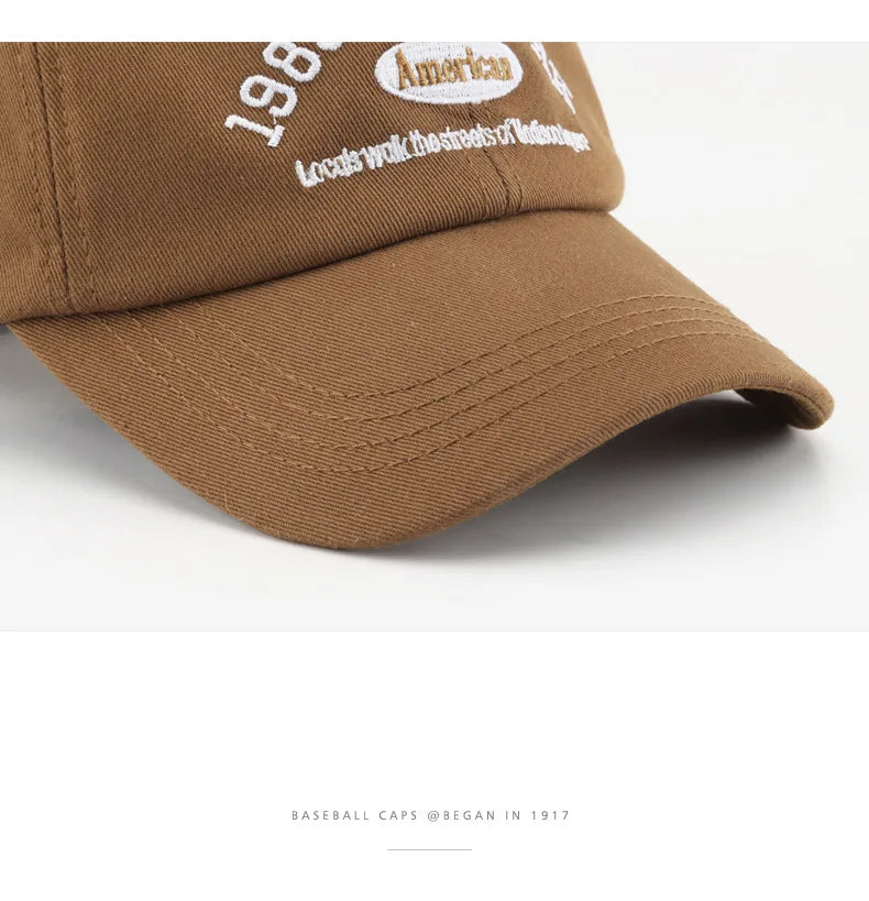 Men Cotton Baseball Cap – Adjustable Embroidered “New York 1989”