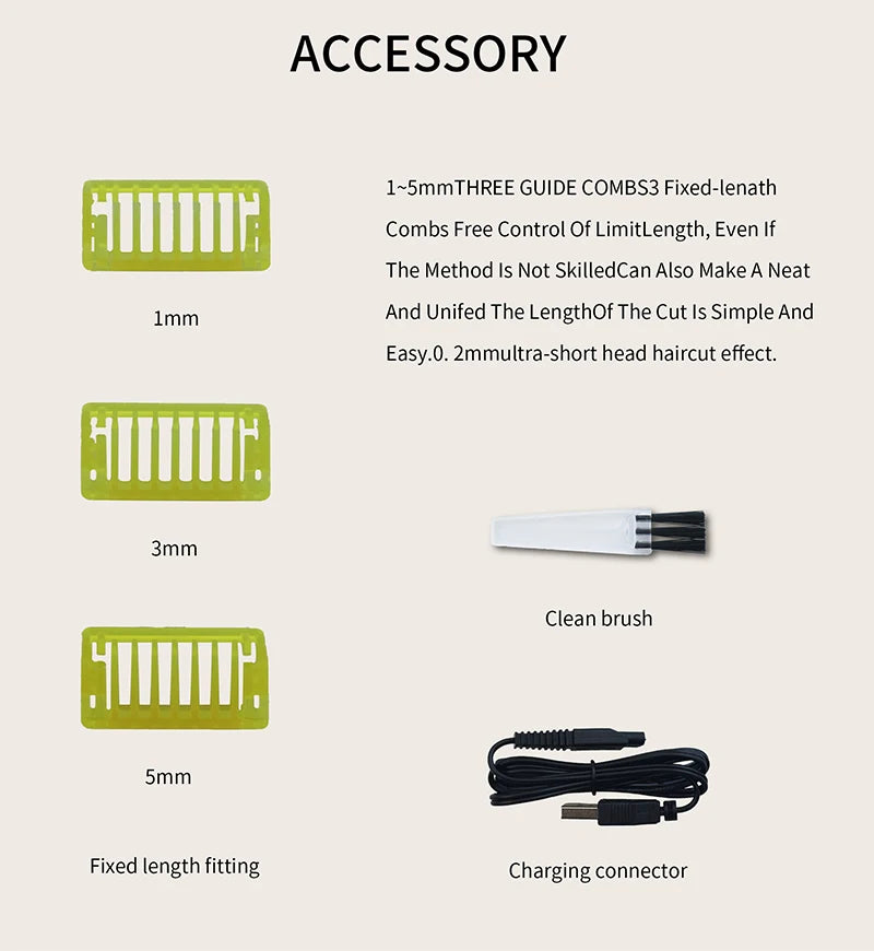 MLG Portable Electric Trimmer (T-Blade) – USB Rechargeable, Washable Head